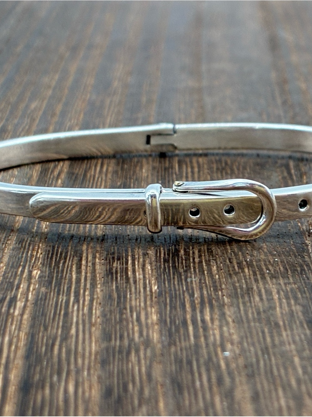 Taxco Vintage Buckle Bangle Adjustable 6.5" Hinged Bracelet